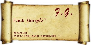 Fack Gergő névjegykártya
