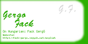 gergo fack business card